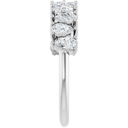 1 Ctw Pear Lab-Grown Diamond Anniversary Band - White Gold - Lab Grown Diamond