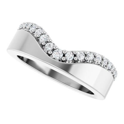 1/5 Ctw Lab-Grown Diamond Contour Band - White Gold - Lab Grown Diamond