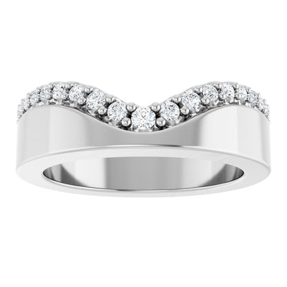 1/5 Ctw Lab-Grown Diamond Contour Band - White Gold - Lab Grown Diamond