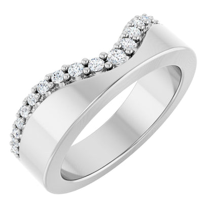 1/5 Ctw Lab-Grown Diamond Contour Band - White Gold - Lab Grown Diamond