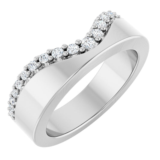 1/5 Ctw Lab-Grown Diamond Contour Band - White Gold - Lab Grown Diamond