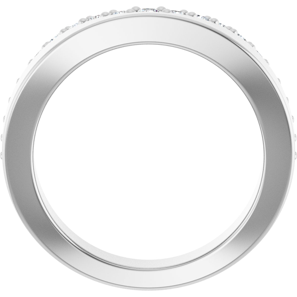 1/5 Ctw Lab-Grown Diamond Contour Band - White Gold - Lab Grown Diamond