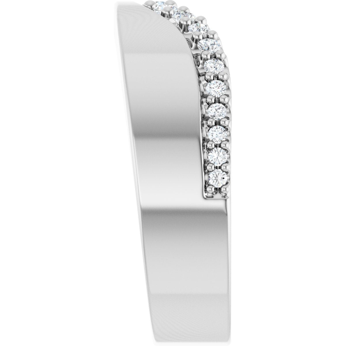 1/5 Ctw Lab-Grown Diamond Contour Band - White Gold - Lab Grown Diamond