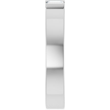 1/5 Ctw Straight Baguette Lab-Grown Diamond Three Stone Band - White Gold - Lab Grown Diamond