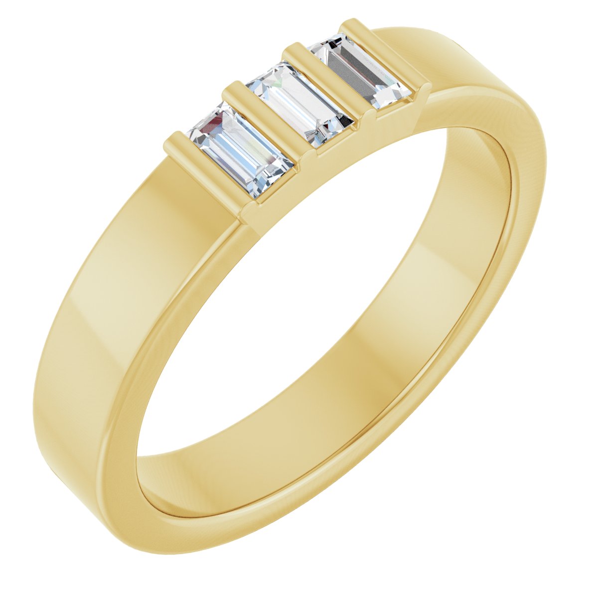 1/5 Ctw Straight Baguette Lab-Grown Diamond Three Stone Band