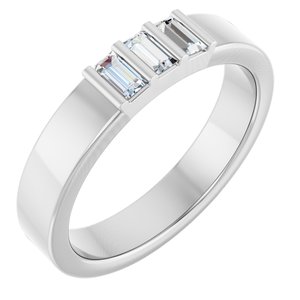 1/5 Ctw Straight Baguette Lab-Grown Diamond Three Stone Band