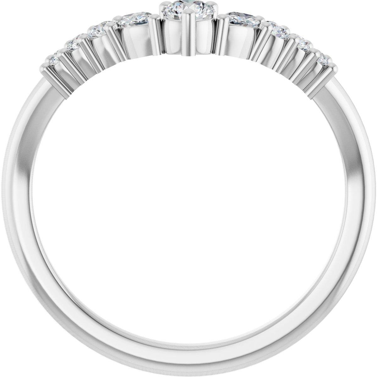 1/4 Ctw Lab-Grown Diamond Contour Band - White Gold - Lab Grown Diamond