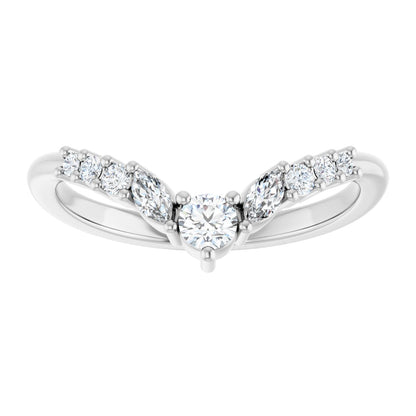 1/4 Ctw Lab-Grown Diamond Contour Band - White Gold - Lab Grown Diamond