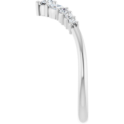 1/4 Ctw Lab-Grown Diamond Contour Band - White Gold - Lab Grown Diamond