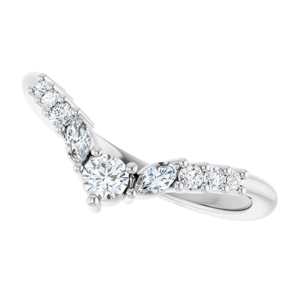 1/4 Ctw Lab-Grown Diamond Contour Band - White Gold - Lab Grown Diamond