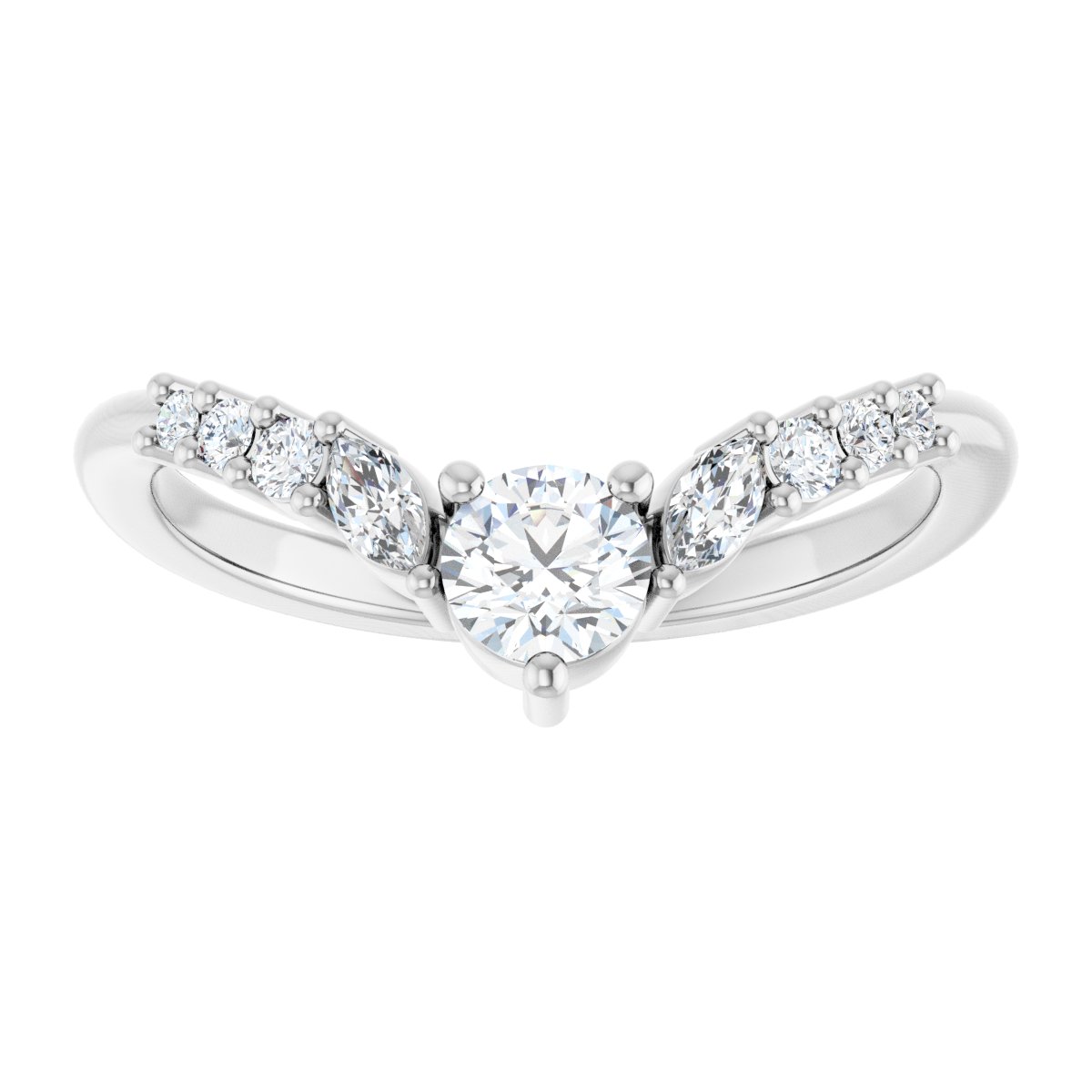 3/8 Ctw Lab-Grown Diamond Contour Band - White Gold - Lab Grown Diamond