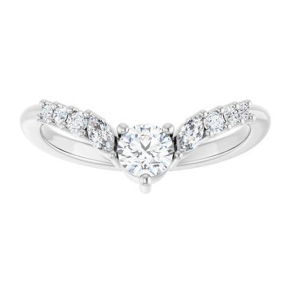 3/8 Ctw Lab-Grown Diamond Contour Band - White Gold - Lab Grown Diamond