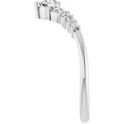 3/8 Ctw Lab-Grown Diamond Contour Band - White Gold - Lab Grown Diamond
