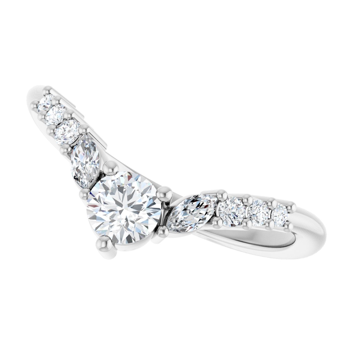 3/8 Ctw Lab-Grown Diamond Contour Band - White Gold - Lab Grown Diamond
