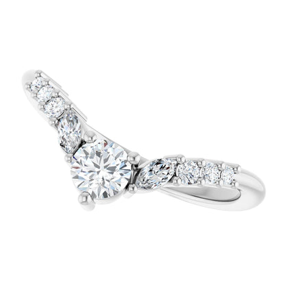 3/8 Ctw Lab-Grown Diamond Contour Band - White Gold - Lab Grown Diamond