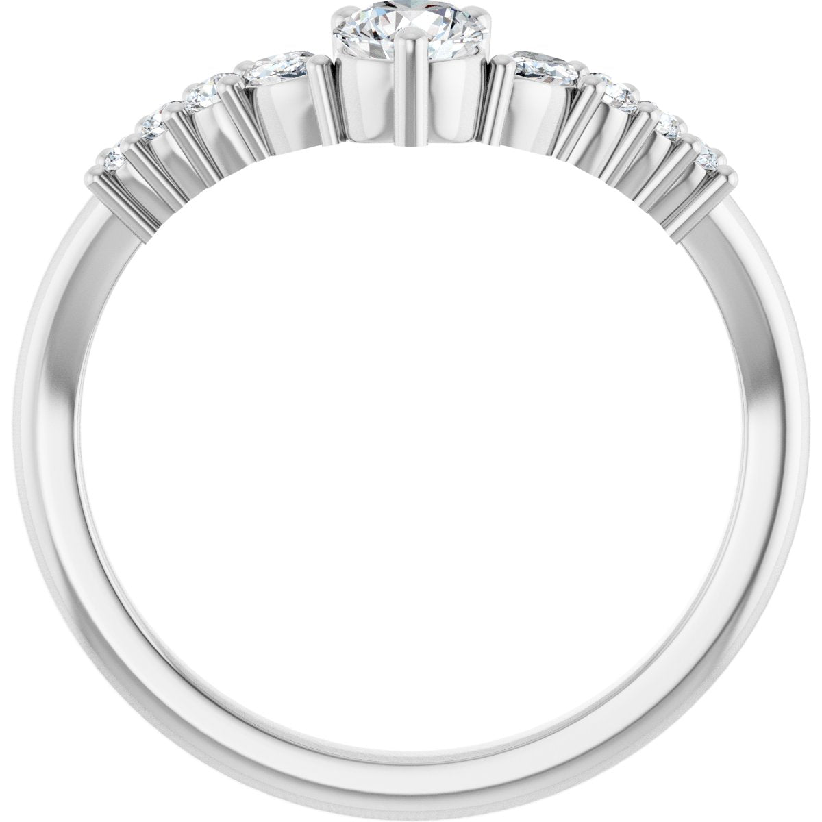 3/8 Ctw Lab-Grown Diamond Contour Band - White Gold - Lab Grown Diamond