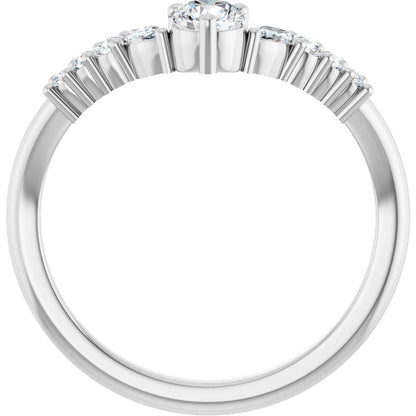 3/8 Ctw Lab-Grown Diamond Contour Band - White Gold - Lab Grown Diamond