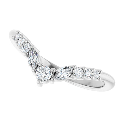 1/4 Ctw Lab-Grown Diamond Contour Band - White Gold - Lab Grown Diamond