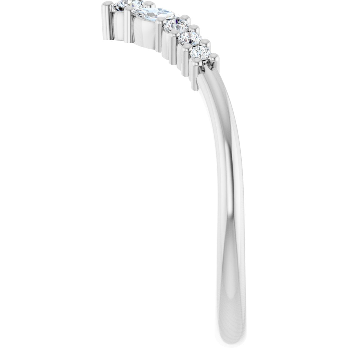 1/4 Ctw Lab-Grown Diamond Contour Band - White Gold - Lab Grown Diamond