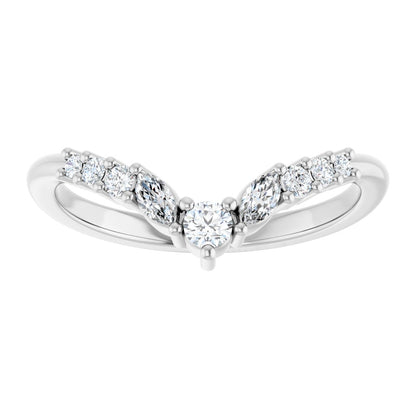 1/4 Ctw Lab-Grown Diamond Contour Band - White Gold - Lab Grown Diamond