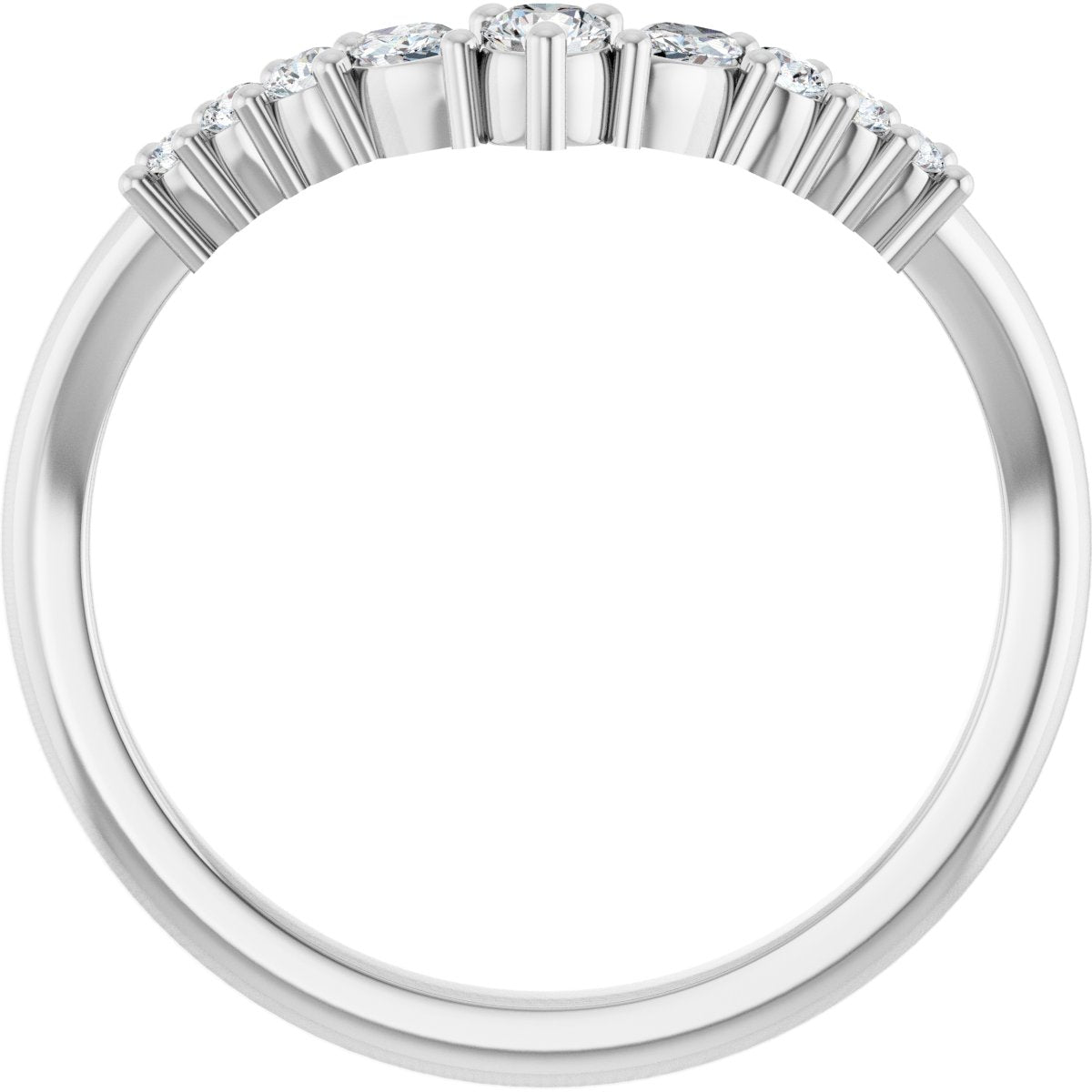 1/4 Ctw Lab-Grown Diamond Contour Band - White Gold - Lab Grown Diamond