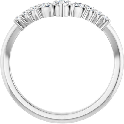 1/4 Ctw Lab-Grown Diamond Contour Band - White Gold - Lab Grown Diamond