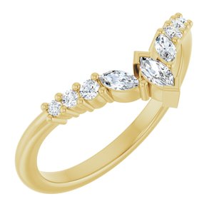 1/4 Ctw Marquise Lab-Grown Diamond Contour Band