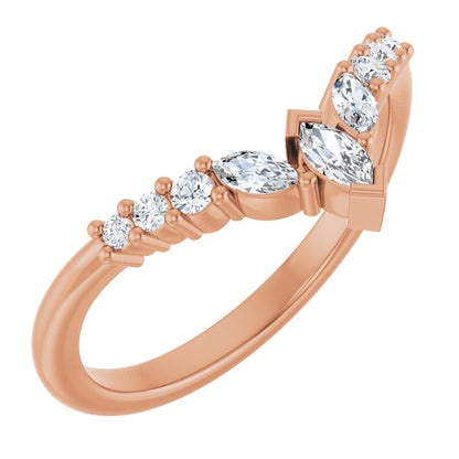 1/4 Ctw Marquise Lab-Grown Diamond Contour Band