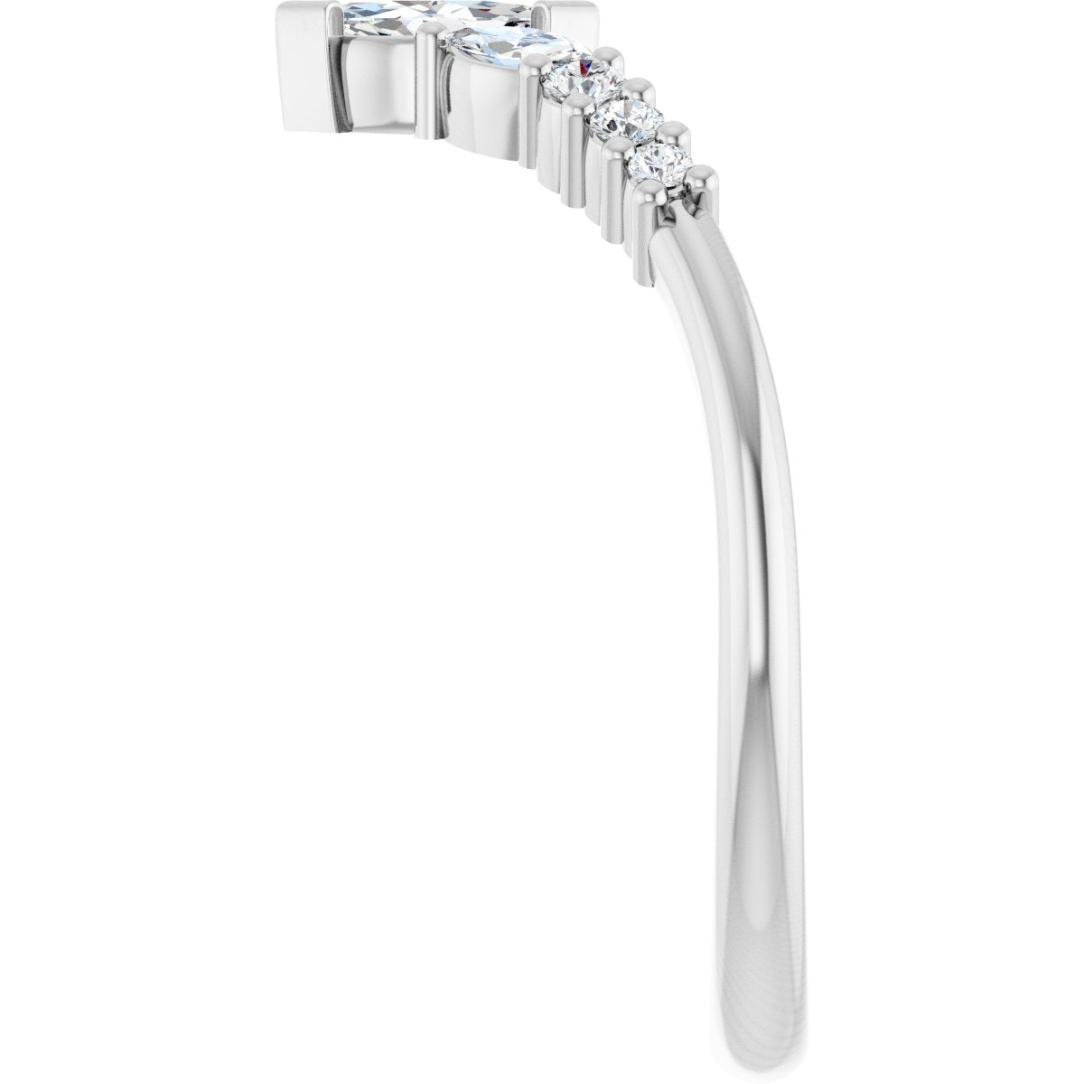 1/3 Ctw Marquise Lab-Grown Diamond Contour Band - White Gold - Lab Grown Diamond