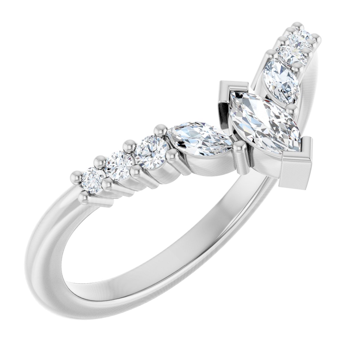 1/3 Ctw Marquise Lab-Grown Diamond Contour Band