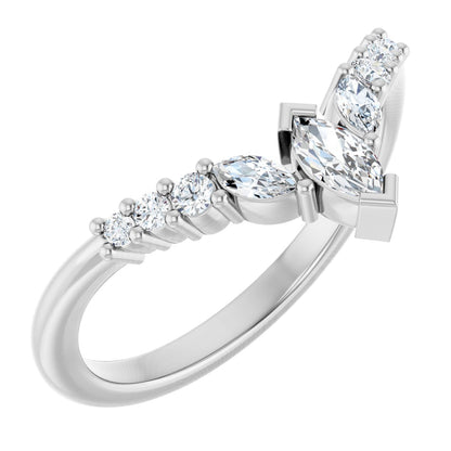 1/3 Ctw Marquise Lab-Grown Diamond Contour Band