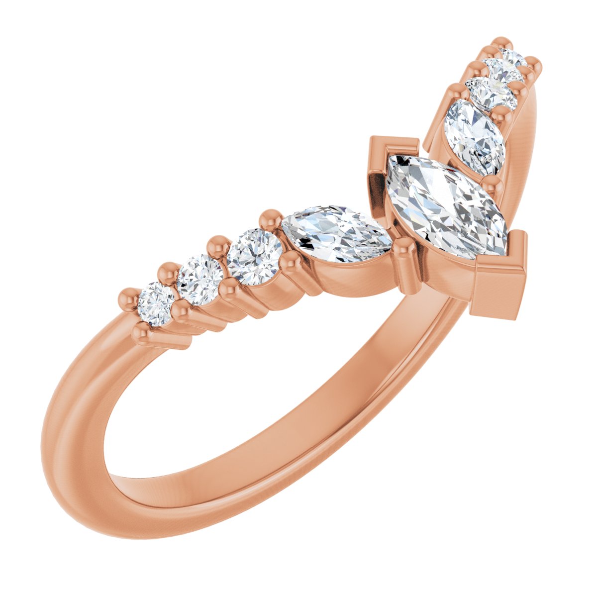 1/3 Ctw Marquise Lab-Grown Diamond Contour Band