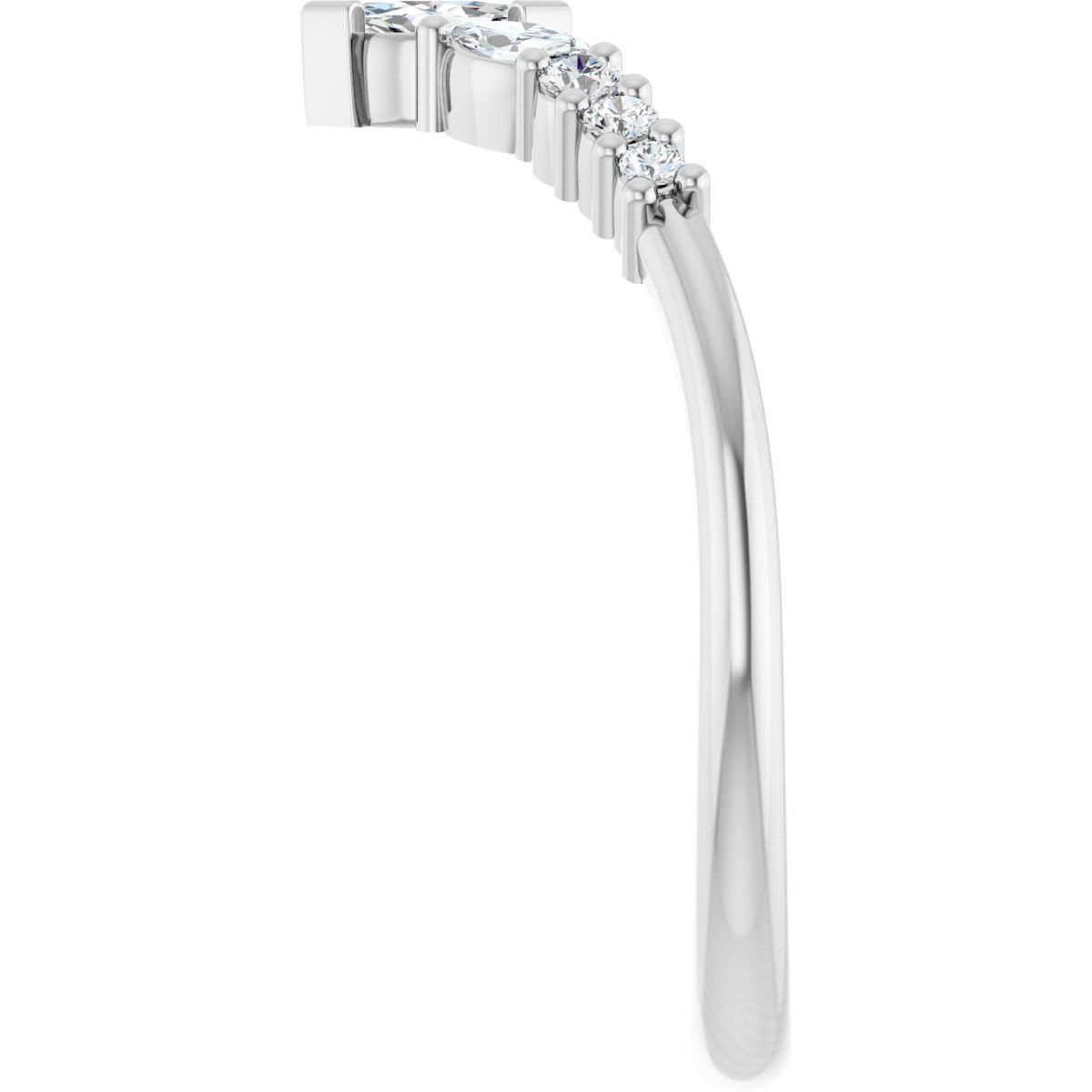 1/4 Ctw Marquise Lab-Grown Diamond Contour Band - White Gold - Lab Grown Diamond