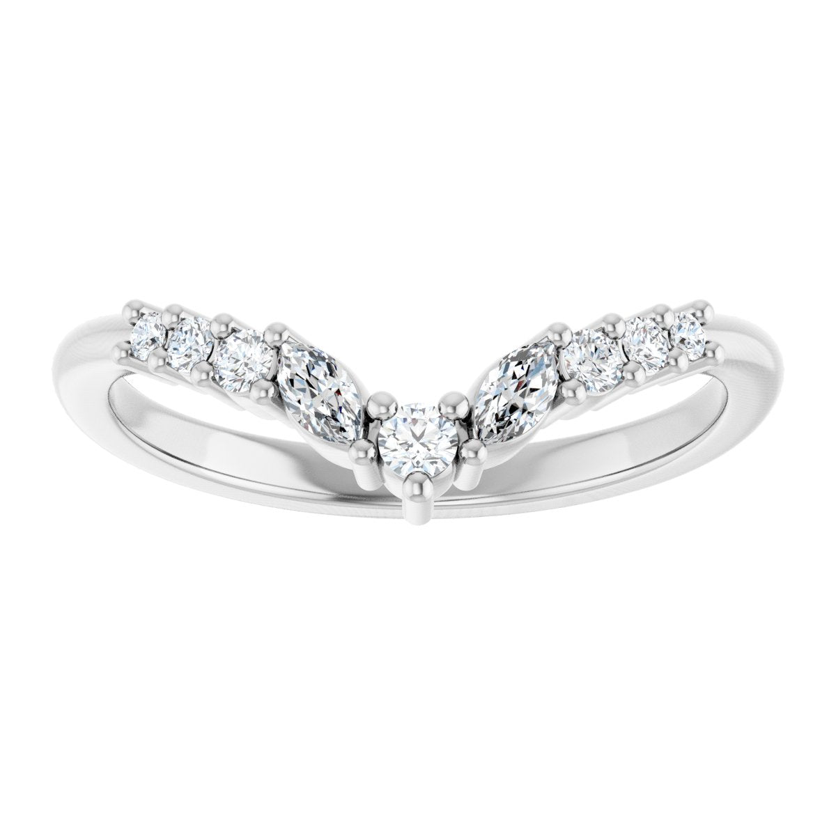 1/5 Ctw Lab-Grown Diamond Contour Band - White Gold - Lab Grown Diamond