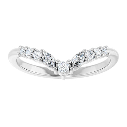1/5 Ctw Lab-Grown Diamond Contour Band - White Gold - Lab Grown Diamond