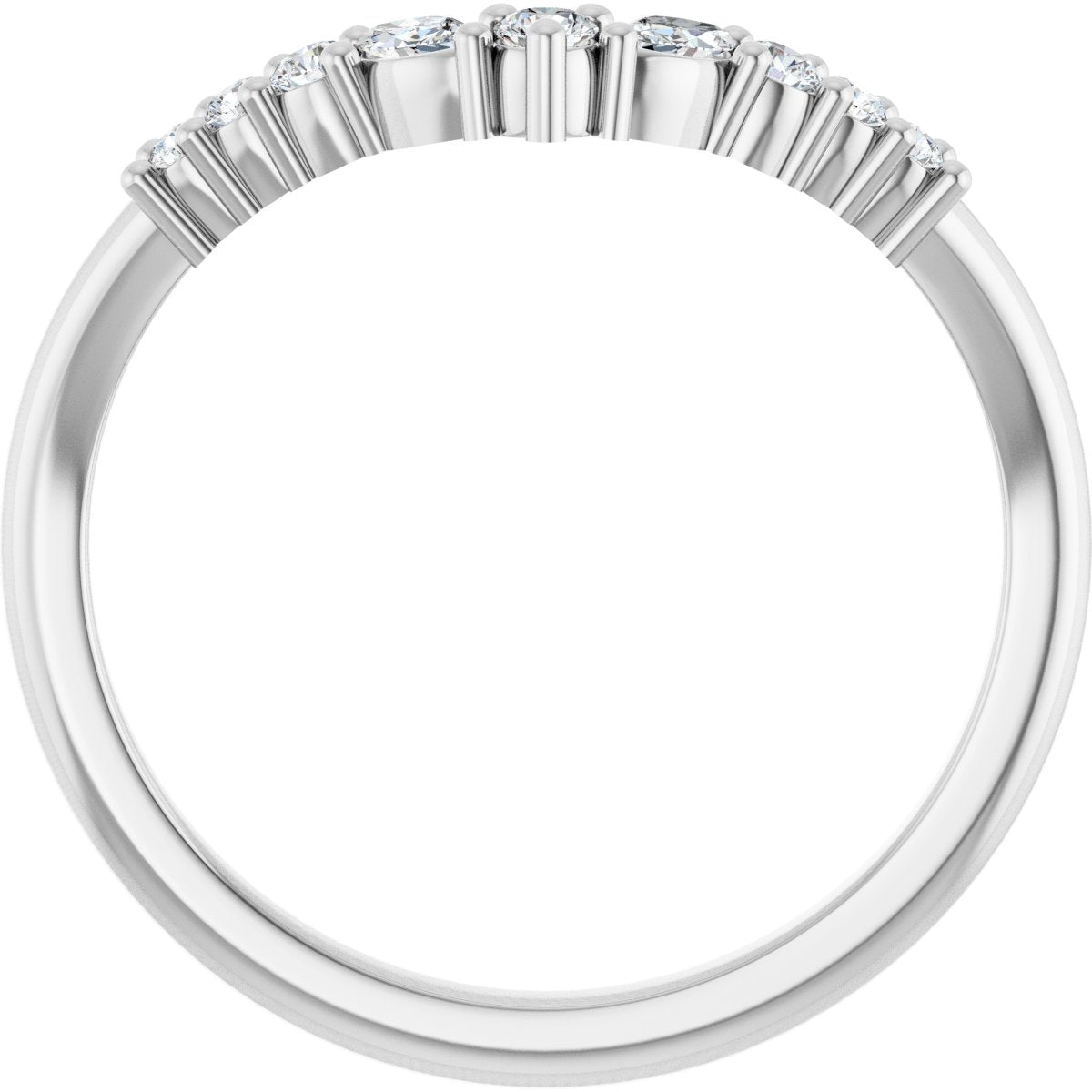 1/5 Ctw Lab-Grown Diamond Contour Band - White Gold - Lab Grown Diamond