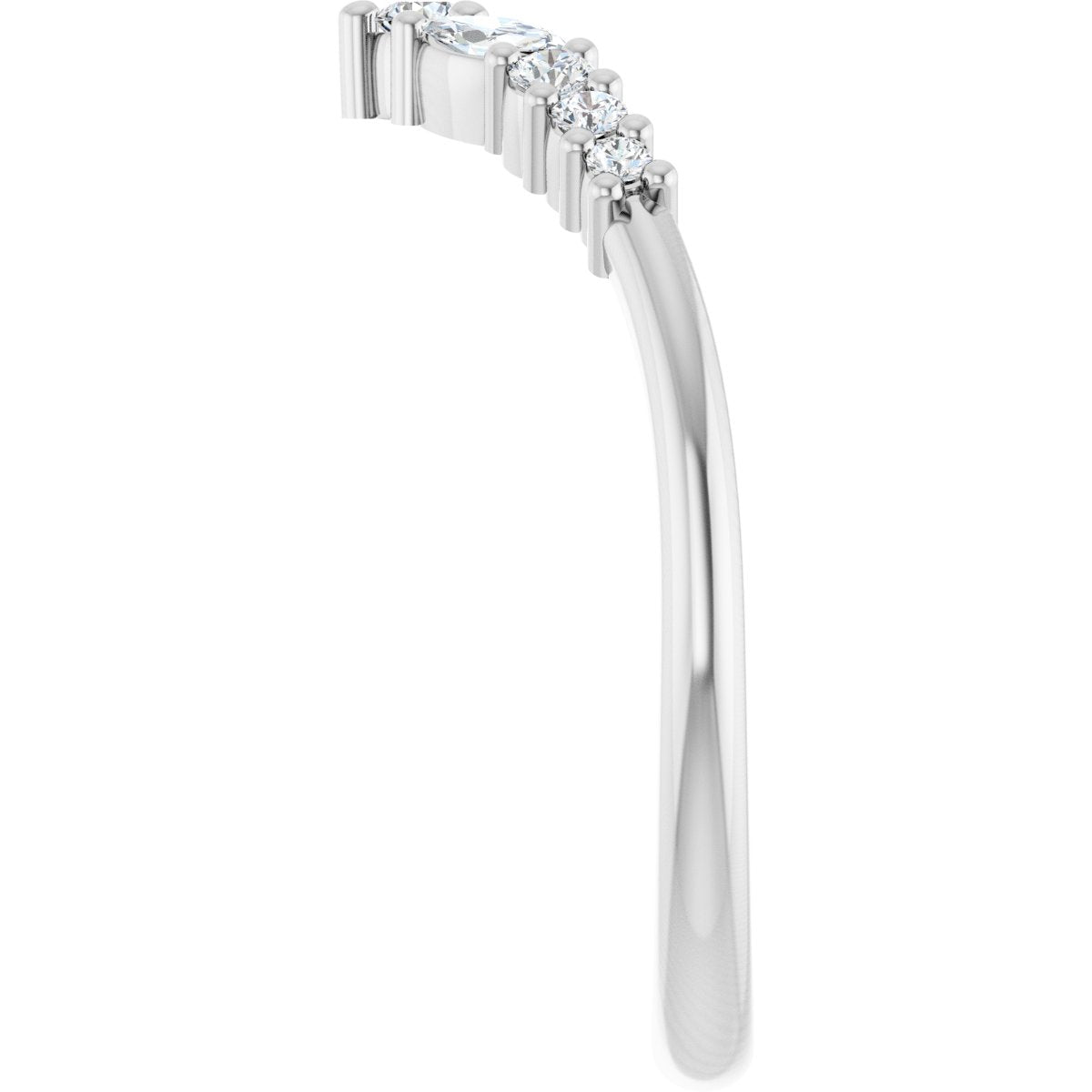1/5 Ctw Lab-Grown Diamond Contour Band - White Gold - Lab Grown Diamond