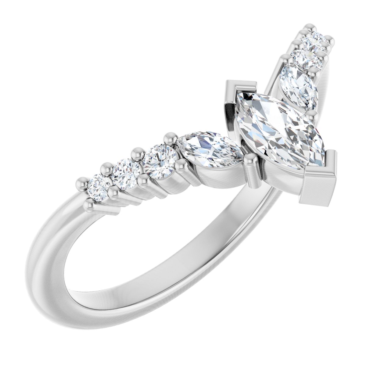 3/8 Ctw Marquise Lab-Grown Diamond Contour Band