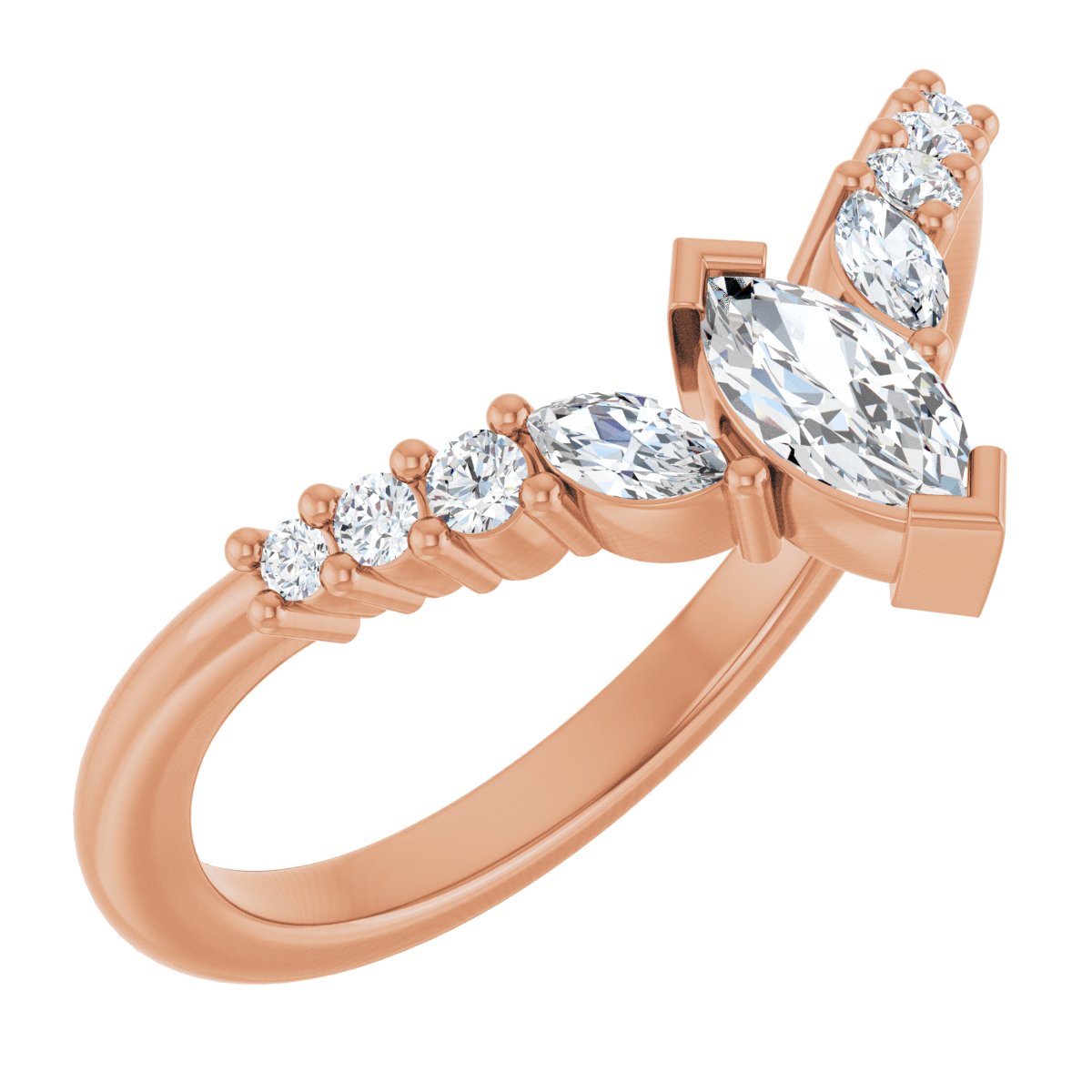 3/8 Ctw Marquise Lab-Grown Diamond Contour Band