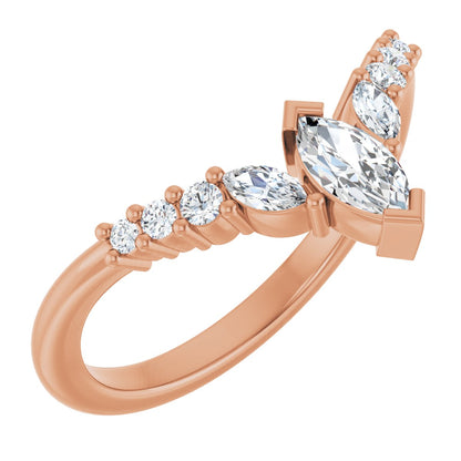 3/8 Ctw Marquise Lab-Grown Diamond Contour Band