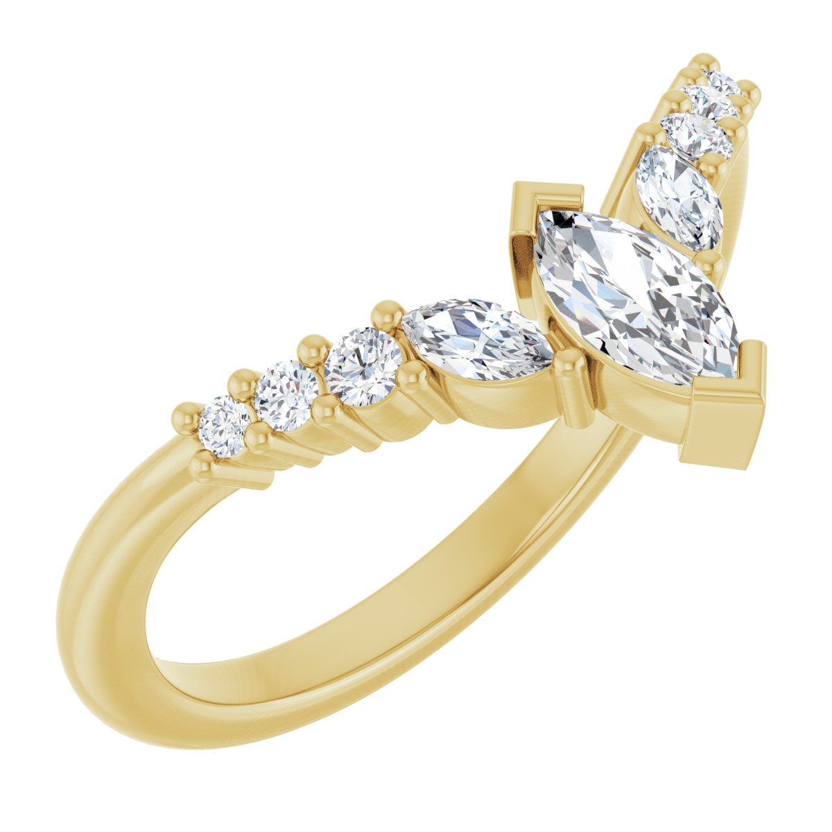 3/8 Ctw Marquise Lab-Grown Diamond Contour Band