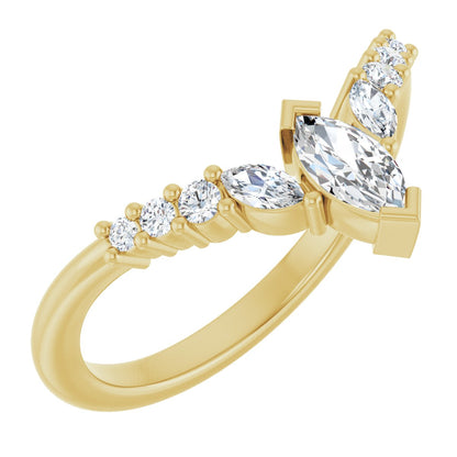 3/8 Ctw Marquise Lab-Grown Diamond Contour Band