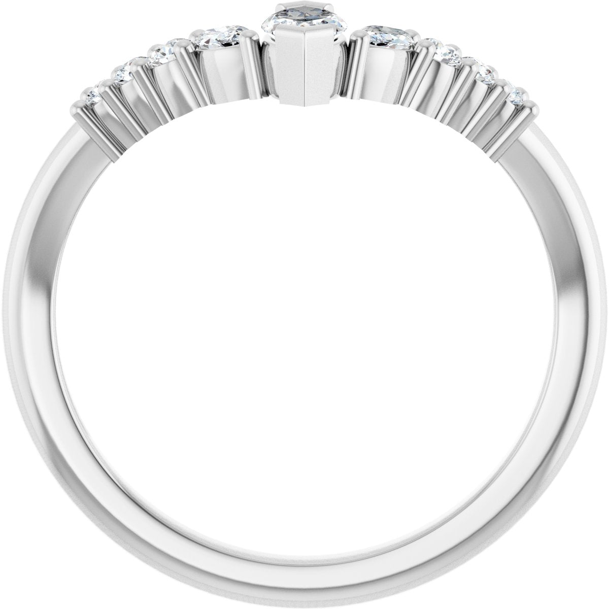 3/8 Ctw Marquise Lab-Grown Diamond Contour Band - White Gold - Lab Grown Diamond