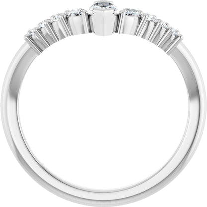 3/8 Ctw Marquise Lab-Grown Diamond Contour Band - White Gold - Lab Grown Diamond