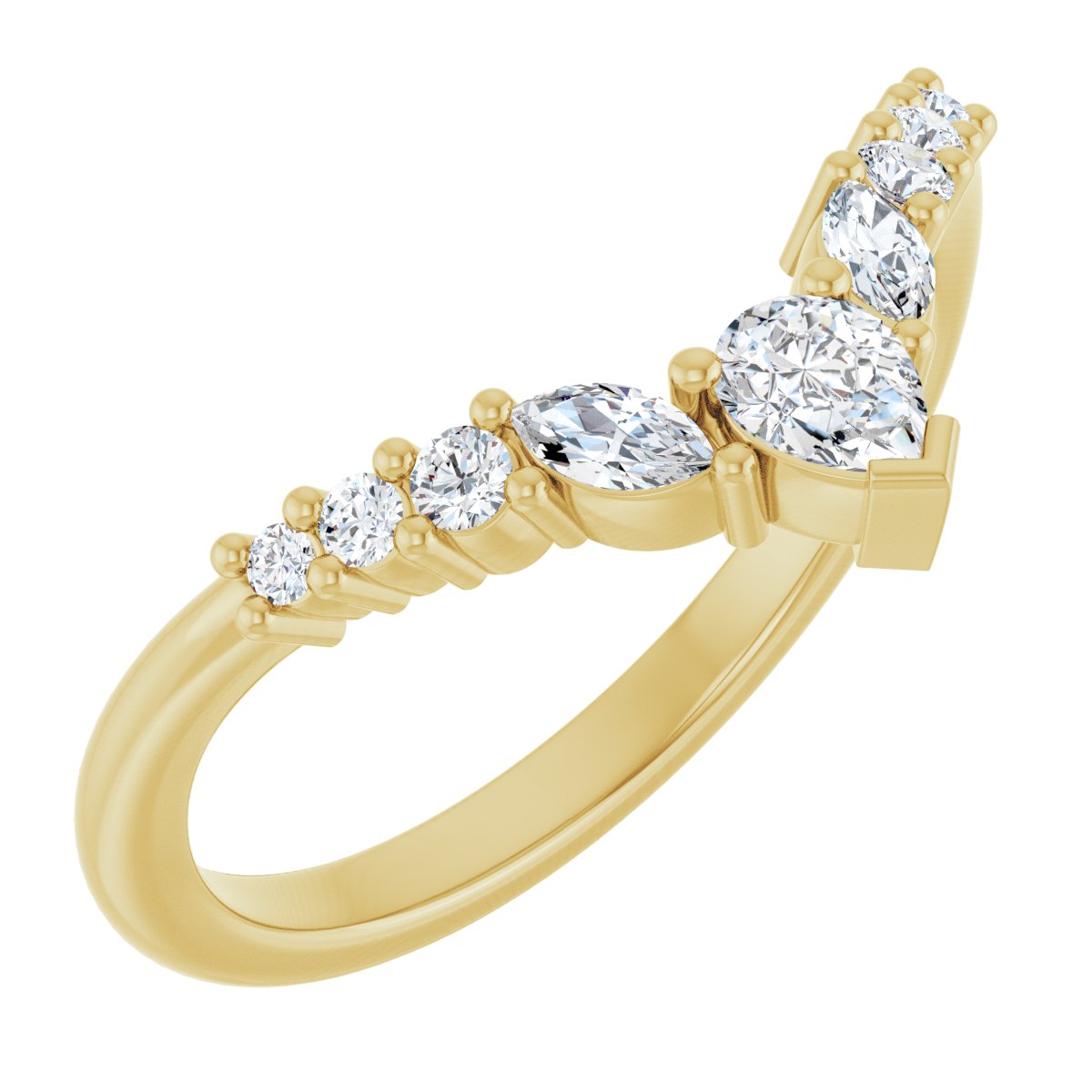 1/3 Ctw Pear Lab-Grown Diamond Contour Band