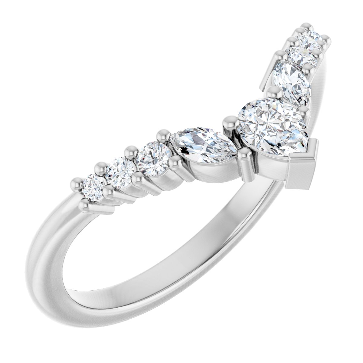 1/3 Ctw Pear Lab-Grown Diamond Contour Band