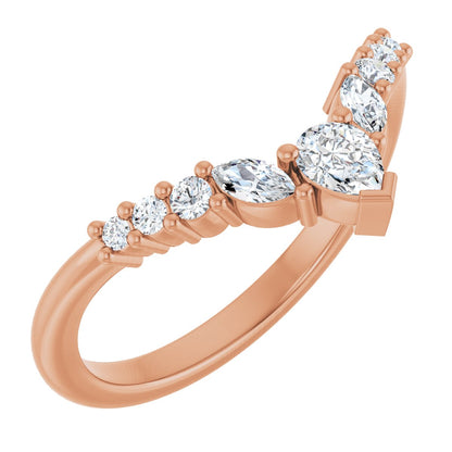 1/3 Ctw Pear Lab-Grown Diamond Contour Band