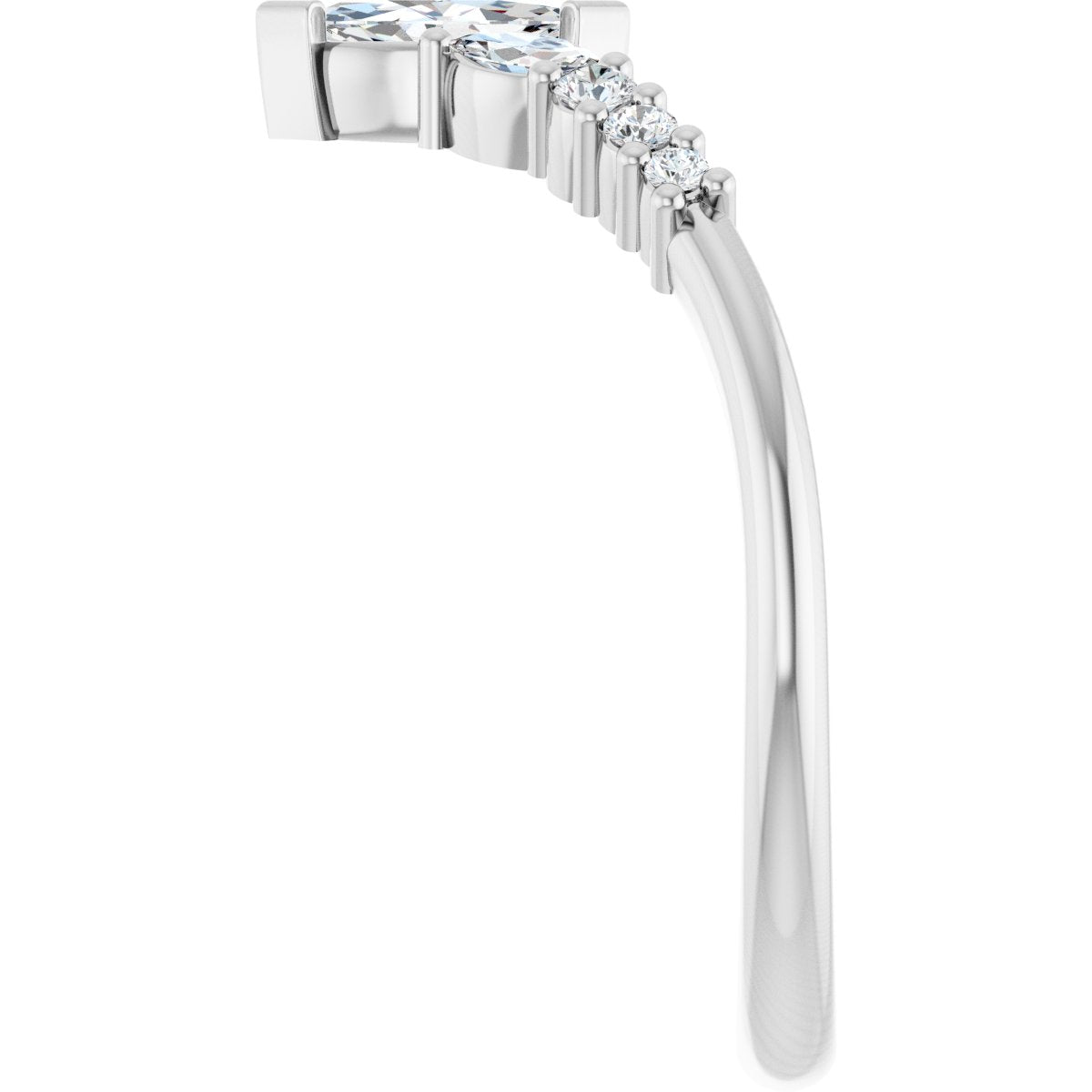 3/8 Ctw Marquise Lab-Grown Diamond Contour Band - White Gold - Lab Grown Diamond
