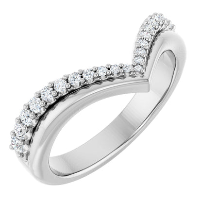 1/3 Ctw Lab-Grown Diamond Contour Band - White Gold - Lab Grown Diamond