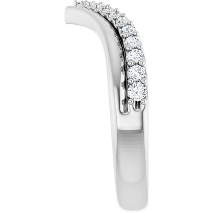 1/3 Ctw Lab-Grown Diamond Contour Band - White Gold - Lab Grown Diamond
